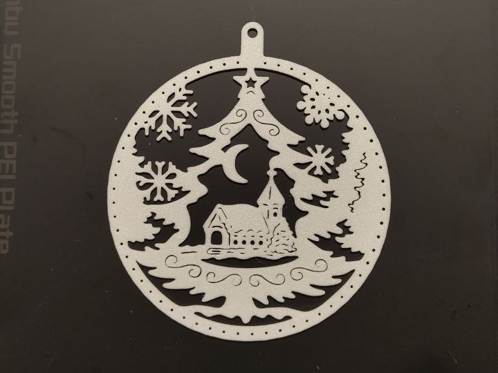 Christmas house and tree bauble