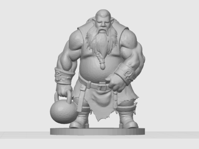 Dwarf figure with a kettlebell