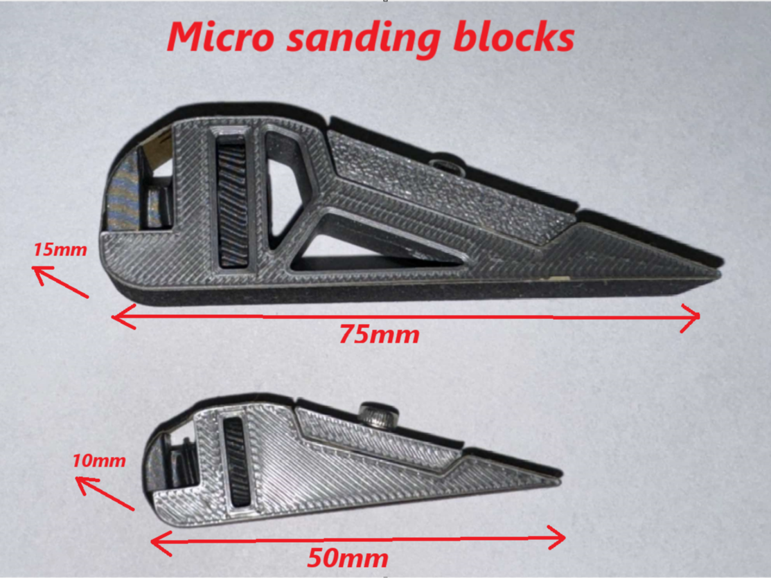 Micro sanding blocks with tightening