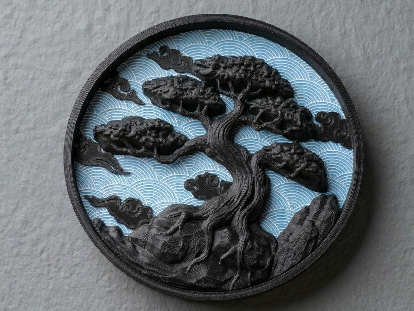 High-Relief Stylized Bonsai