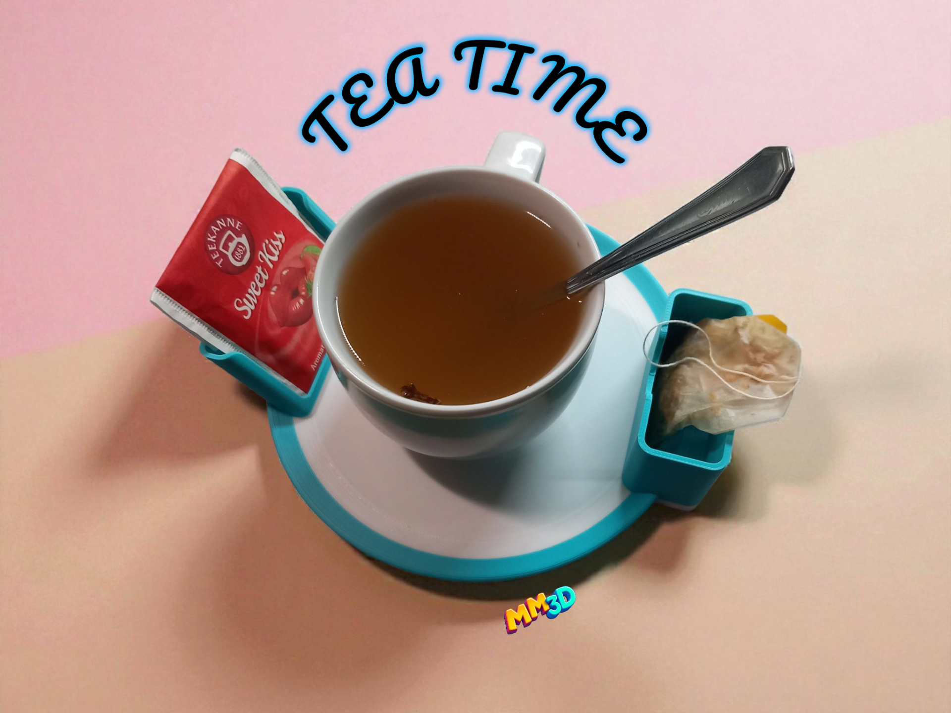 Cup Plate With Tea Bag Holder and Trash Slot