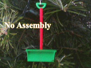 snow shovel Christmas tree ornament