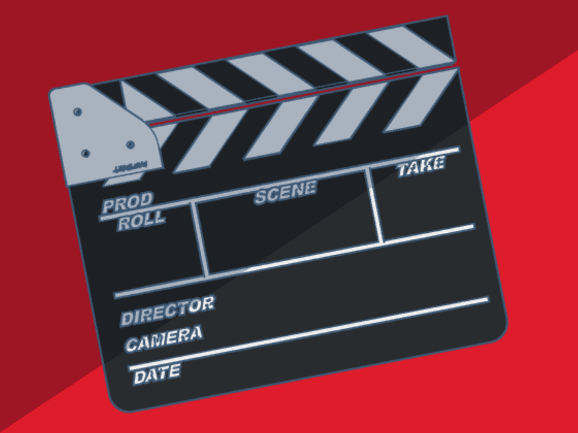 Movie director claperboard prop