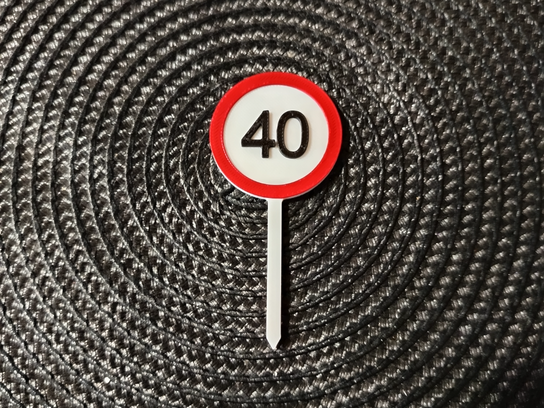 Speed Limit Sign Cake Topper – Custom Year Number