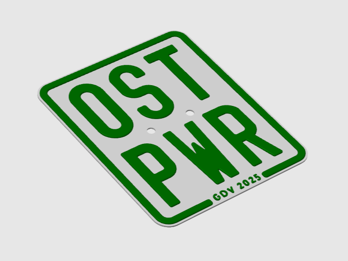 OST PWR - Kennzeichen für Moped , Mofa und Roller