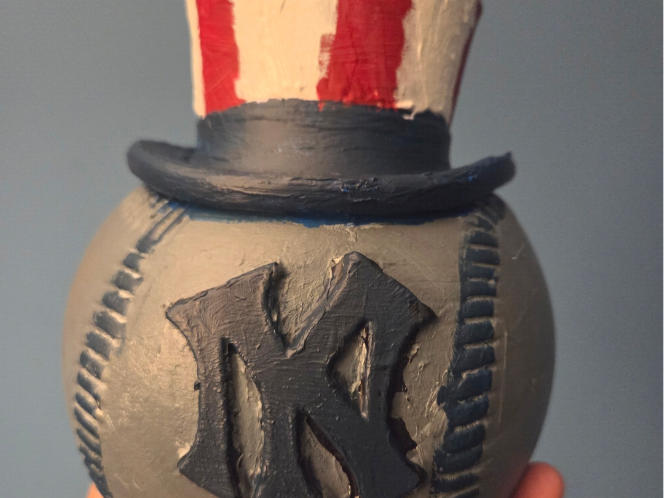 New York Yankees baseball sculpture