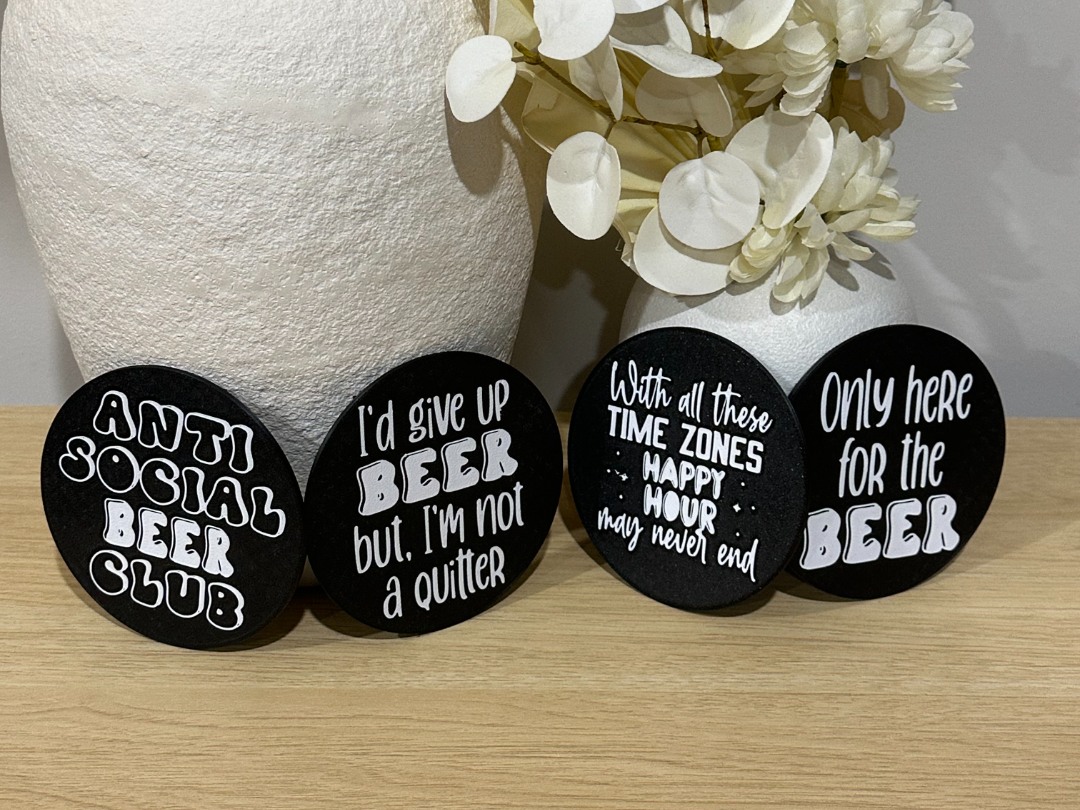 Coaster Set of 4 (Funny Beer Quotes)