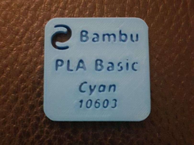 Échantillon filament Bambu PLA Basic Cyan (10603)