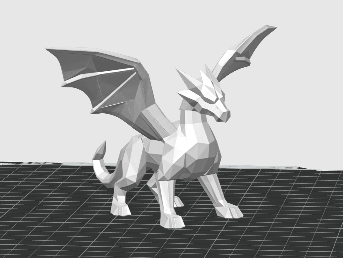 Dragon lowpoly style Sculpture