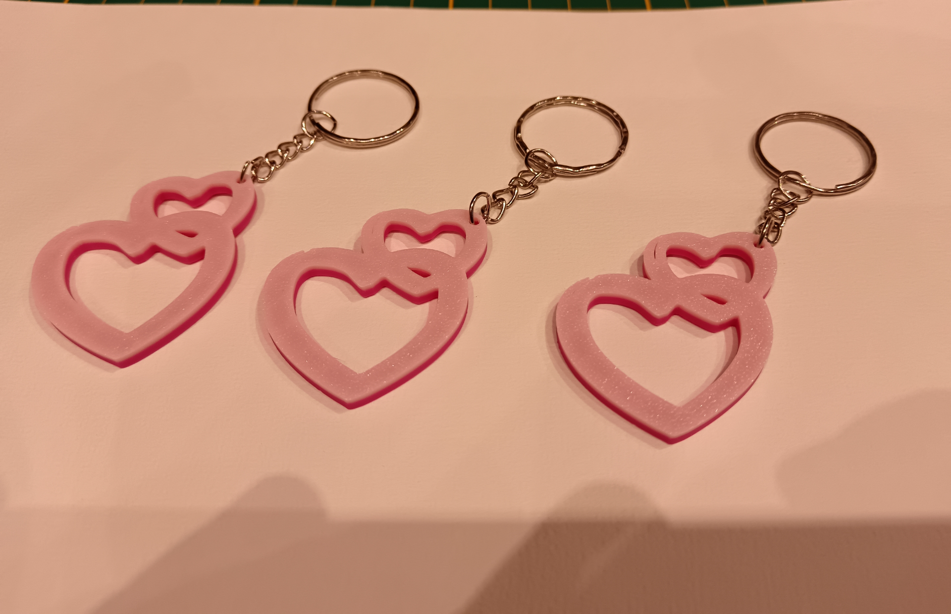 porte clé double coeur