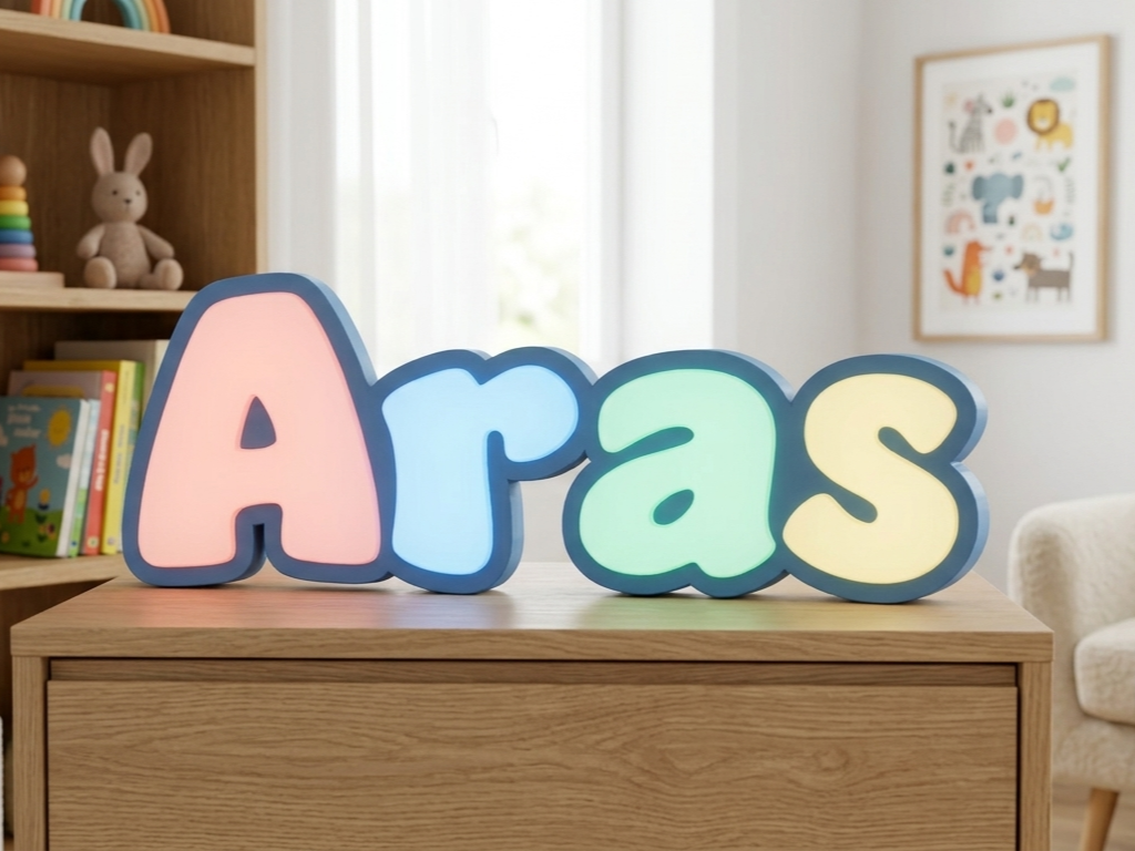 Namenlampe Aras | LED Lampe fürs Kinderzimmer