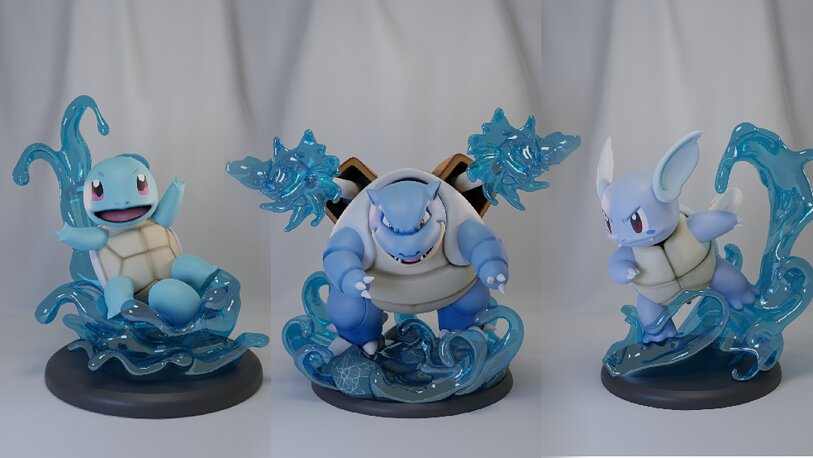 Squirtle Wartortle and Blastoise Pack