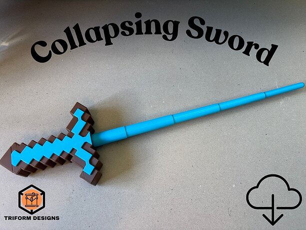 Collapsing Minecraft Sword - Collapsible Sword