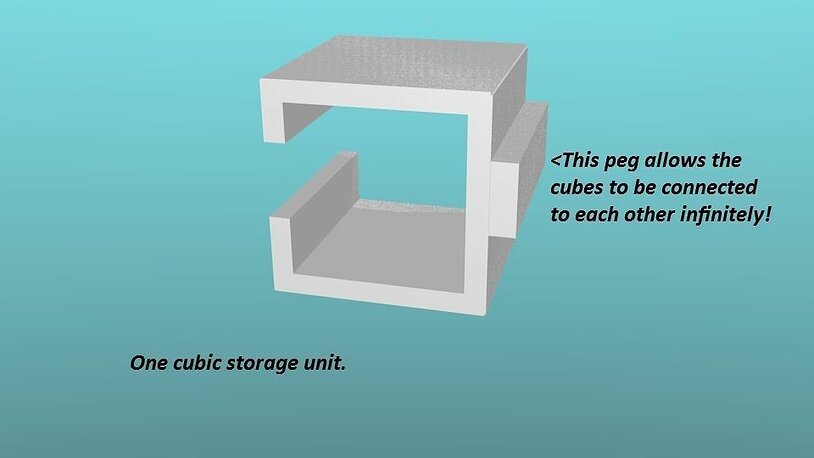 Infinitely expandable storage cubes