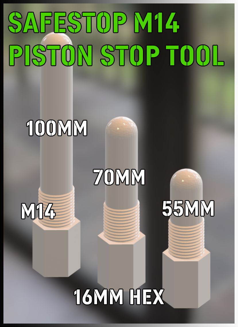 SafeStop M14 – Plastic Piston Stopper for Engines - 3 sizes