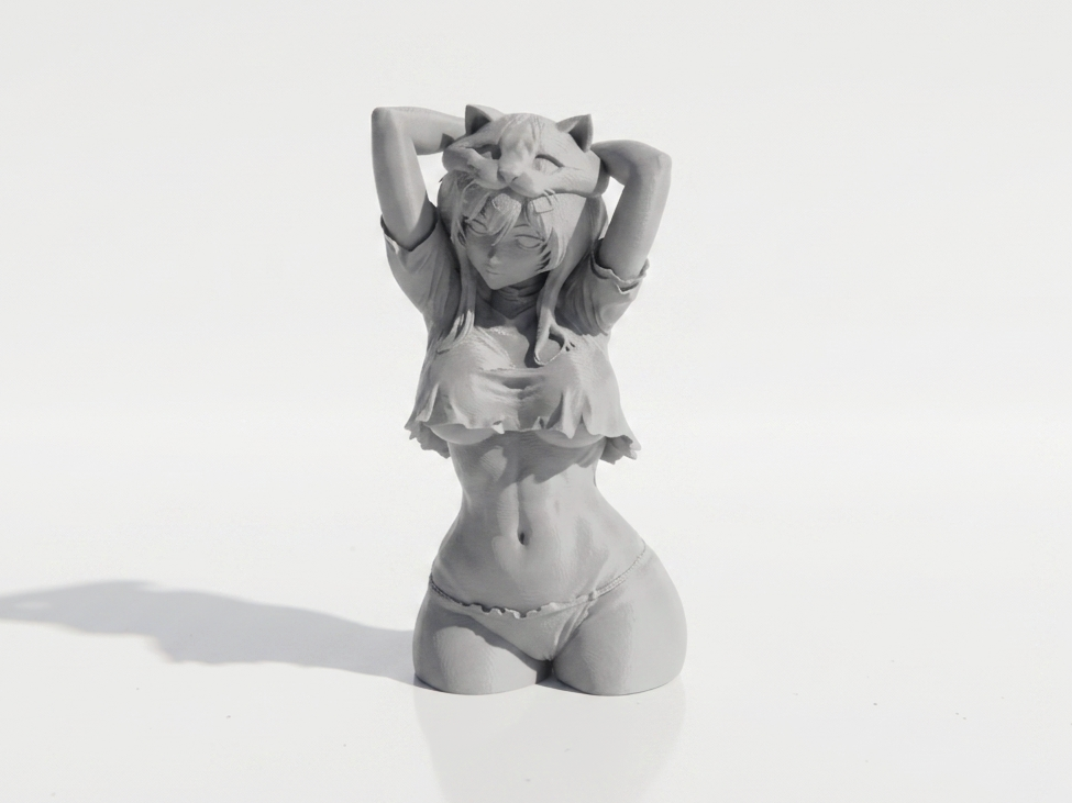 Cat Girl Bust Female Figure 3D Printable