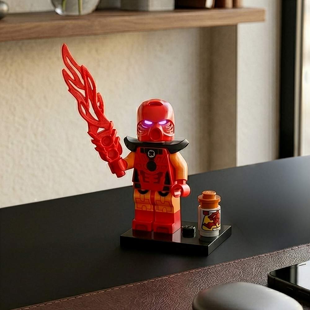 Fire Sword for LEGO CMF 29 71052 - Bionicle Tahu Cosplayer Minifigure | 57488 32558 Bionicle Weapon Toa Flame Sword 2 x 12 with 2 Pin Holes
