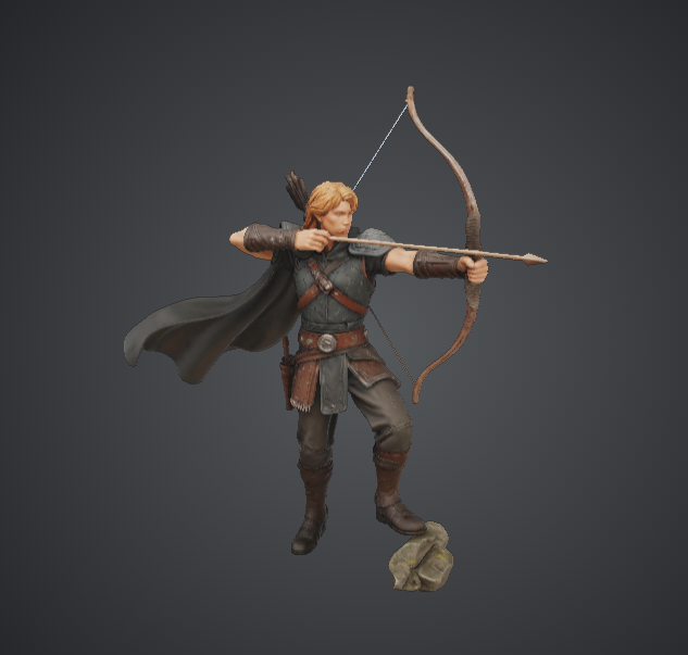 Fantasy Ranger Archer – Longbow Hunter with Flowing Cloak