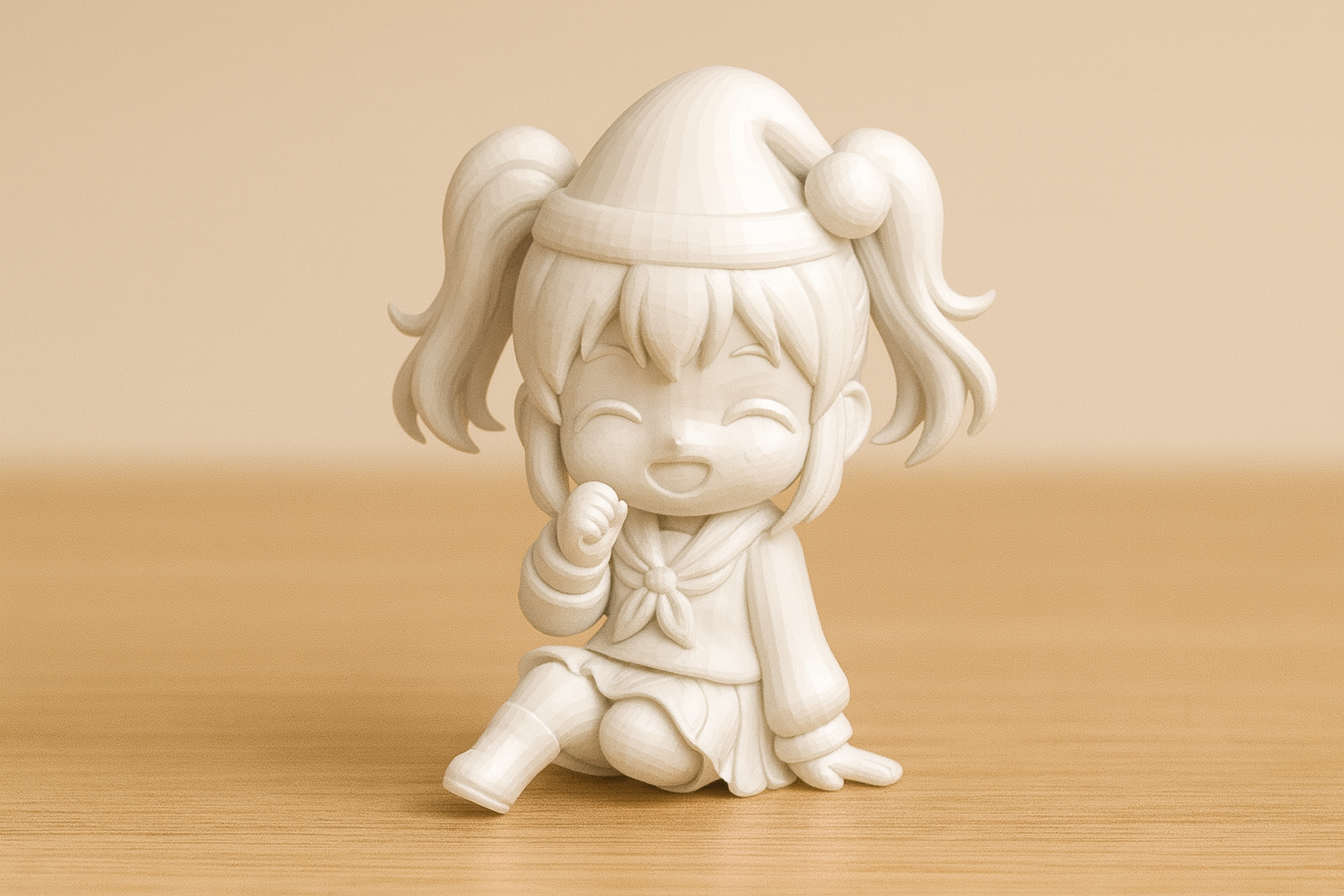 Christmas Chibi Anime Girl – Cute Holiday 3D Figurine