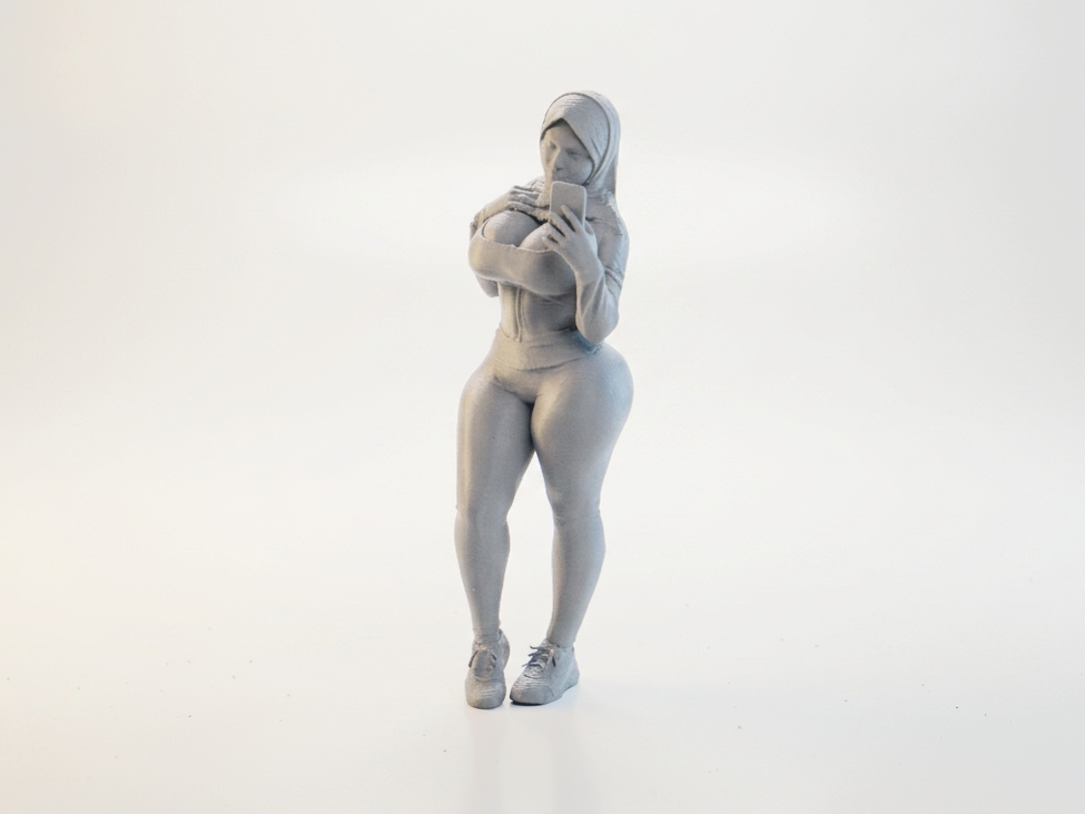 Selfie Lady Figurine Female Figure 3D Printable