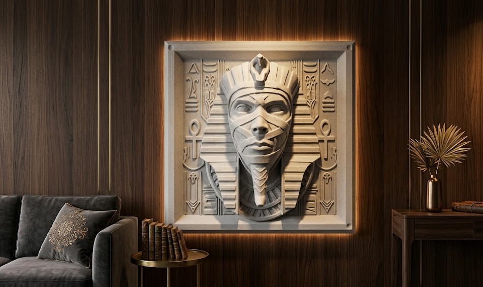 Egyptian Pharaoh Mummy 3D Wall Art