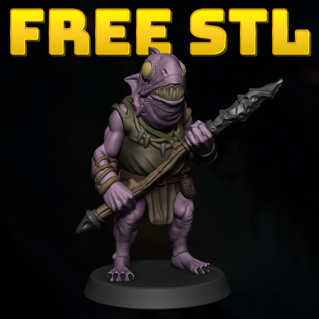 Kuo Toa — Underdark Fish Folk | Free STL | D&D 5e Miniature