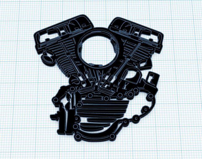 V-Twin Engine Keychain