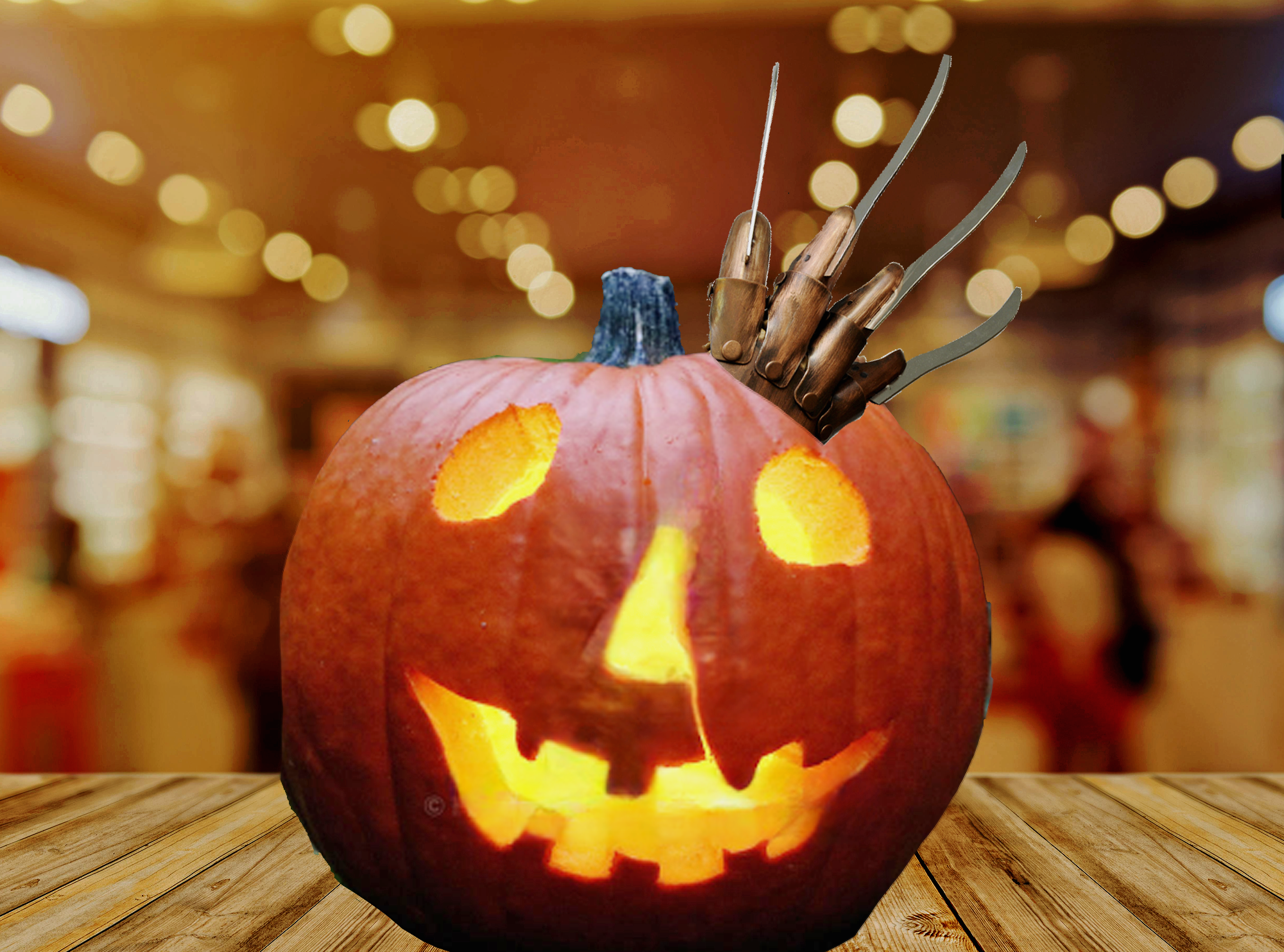 Halloween 1978 movie Pumpkin | Freddy Krueger Hand coming out | LED Candle Tea Light