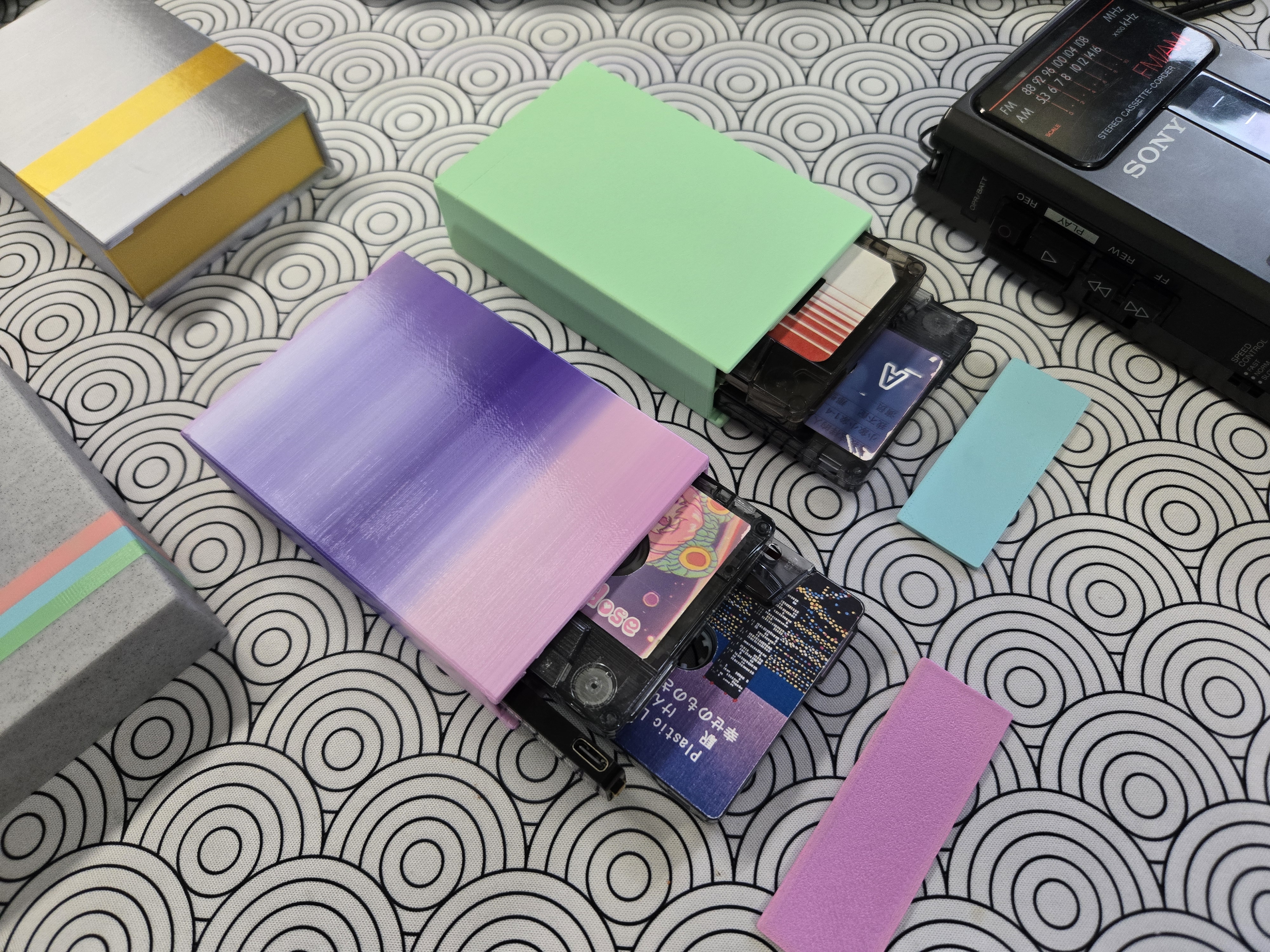 Cassette Tape Carry Case, with Gumstick Battery