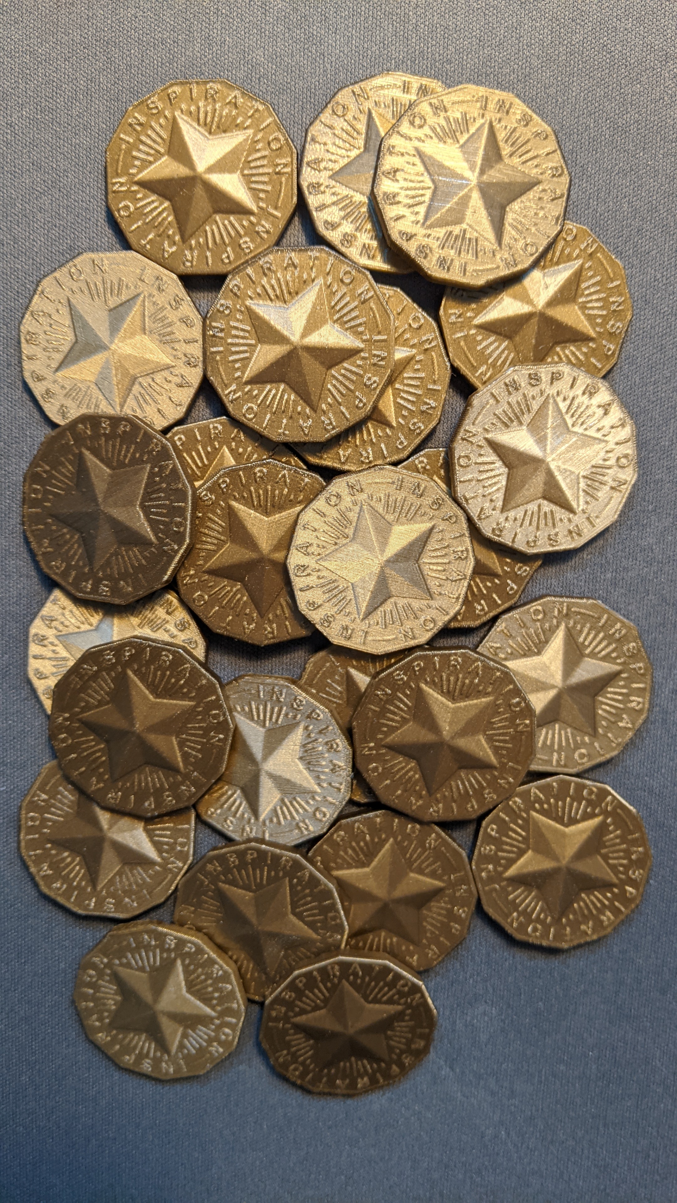 Tokens of Inspiration (DnD 5e) - Vertical, Smaller, Double Sided