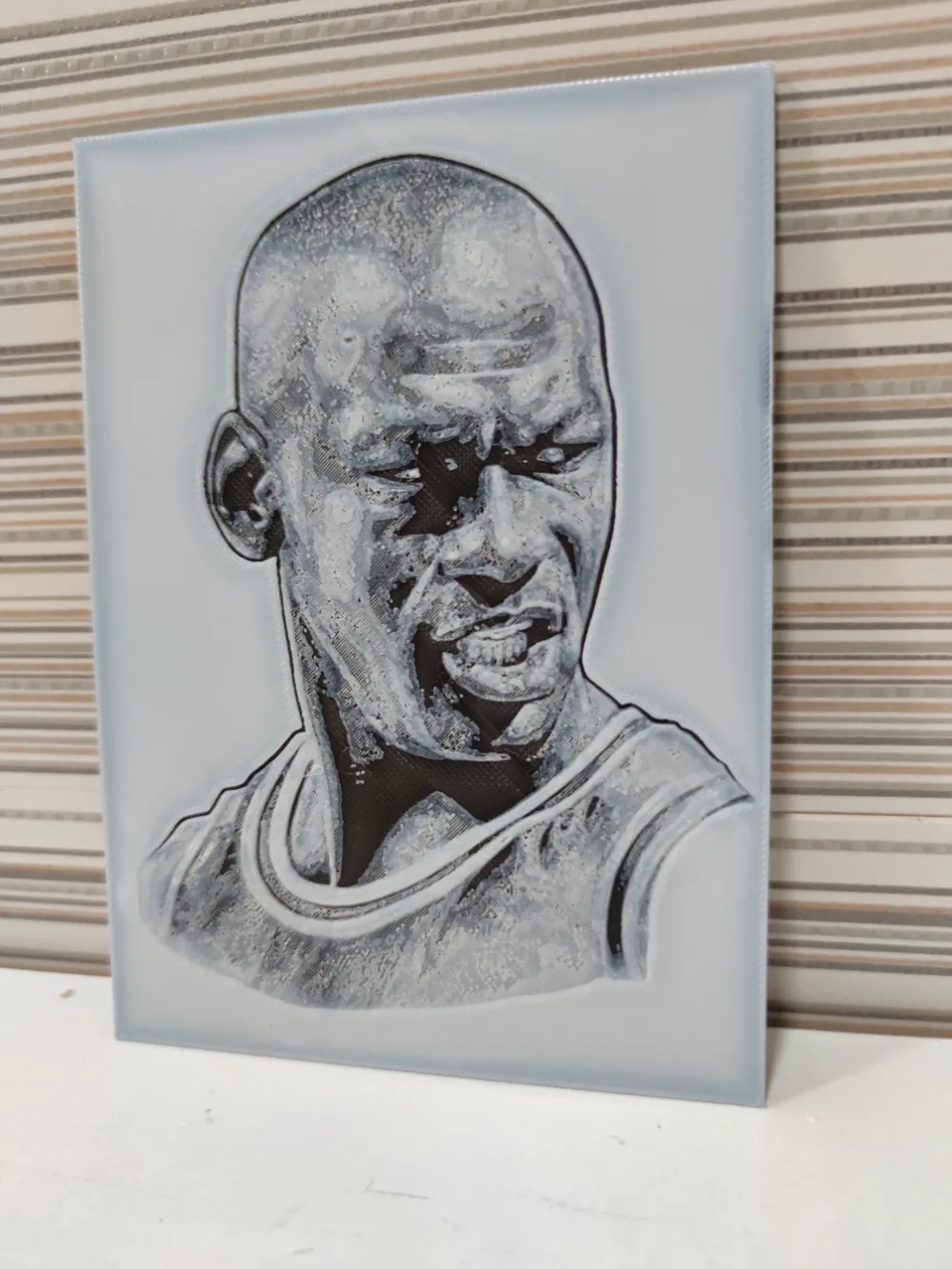 Hueforge portrait of Michael Jordan