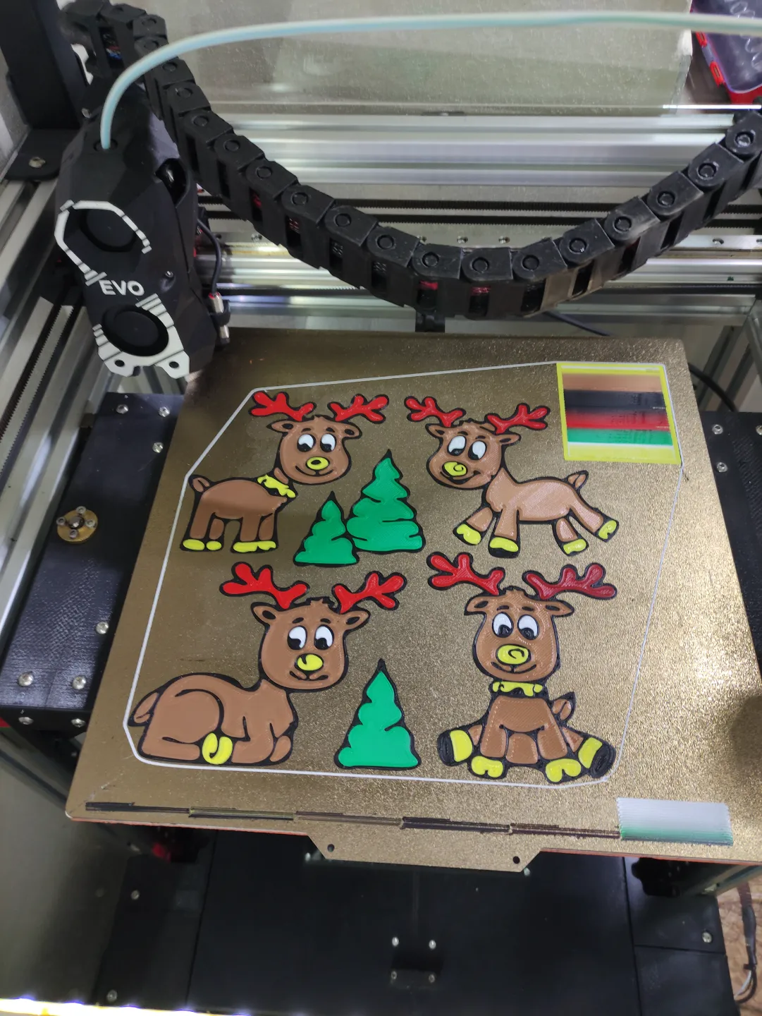 Christmas reindeer and trees