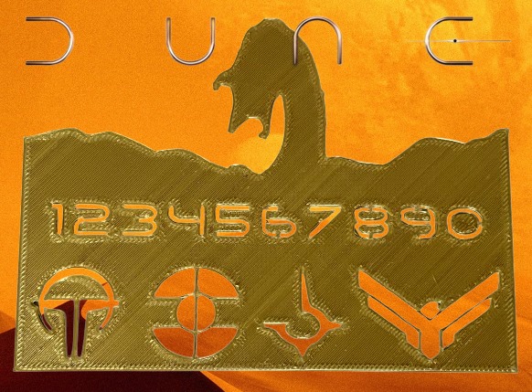DUNE Alphabet Uppercase, alphabet lowercase and Numbers Stencil/Normographer