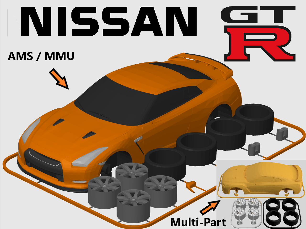 Nissan GT-R R35 Kit Card (1:24 scale)