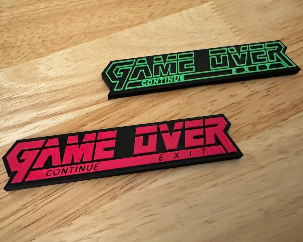 GAME OVER (Metal Gear Solid) - Fridge Magnet (Hot-Swap, Multi-Color) | Decoration For Whiteboard, Refrigerator, Locker, Cabinet | Home & Kitchen Essential, Classroom Office Supplies |