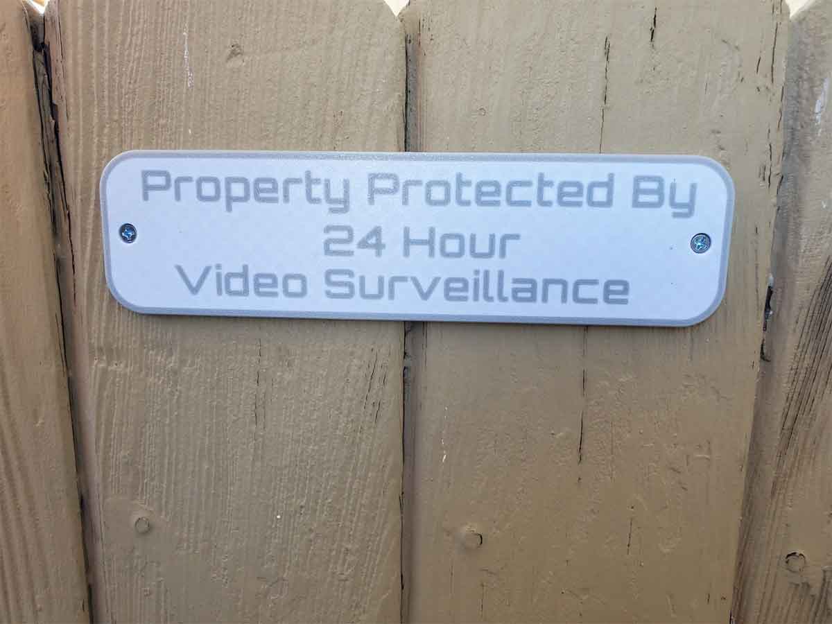 Video Surveillance Sign, with screw or 3M Command Strip Mounting Options