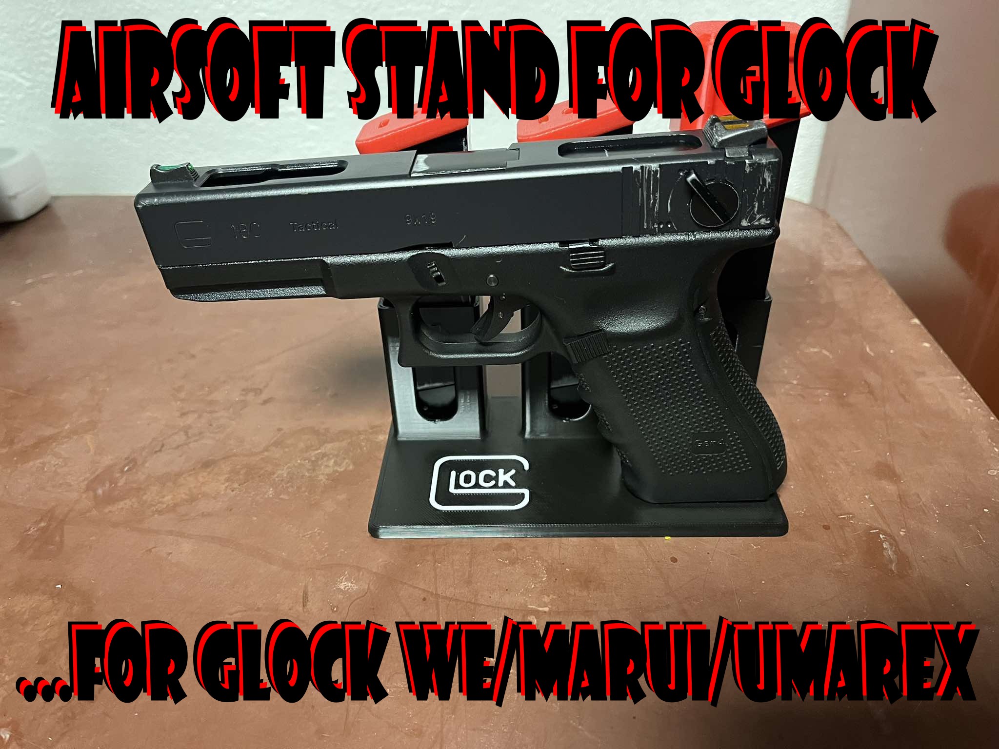 Airsoft stojan na Glock 17/18/19 a 3 zásobníky