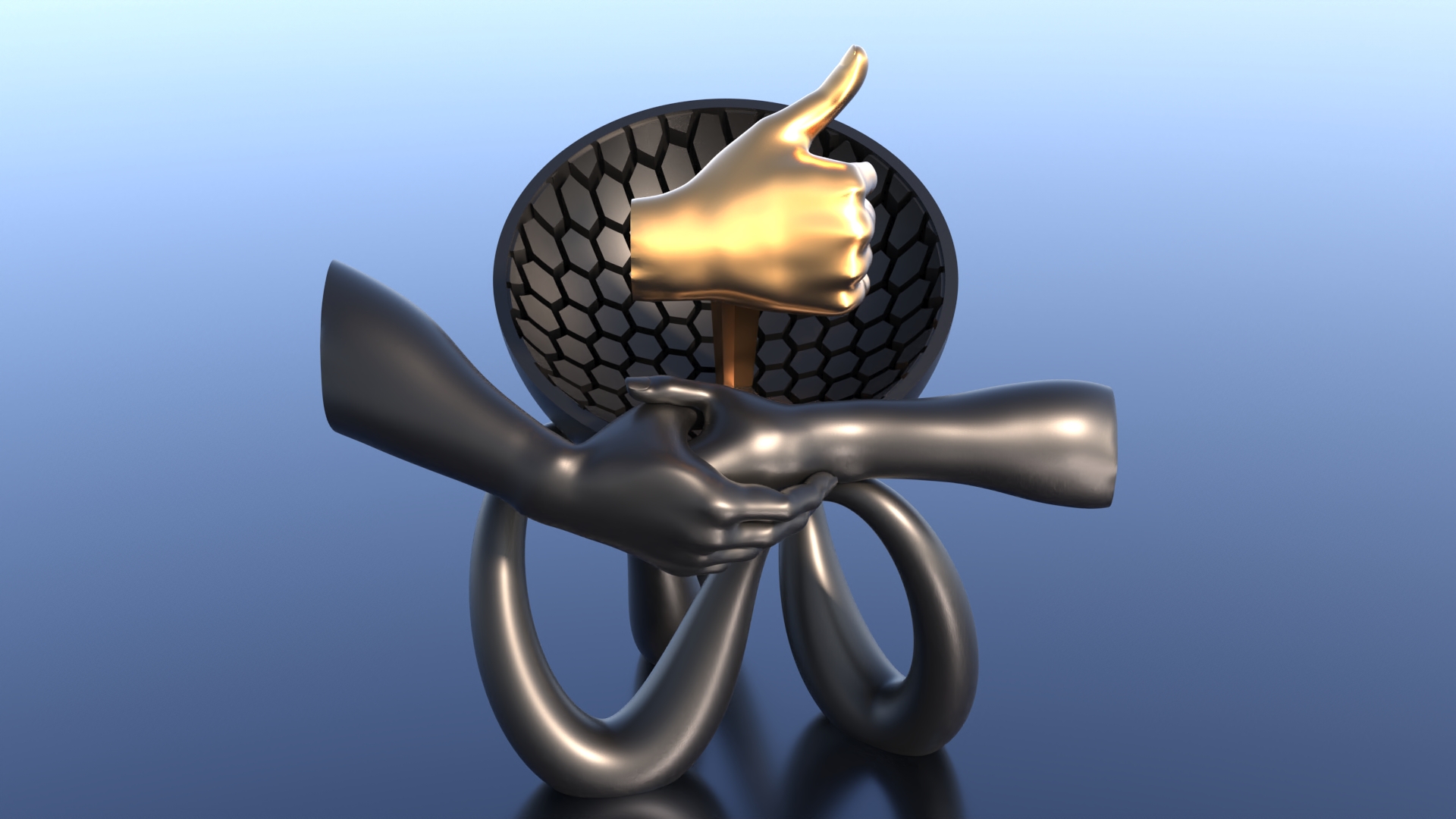2024 3DPI Awards trophy 3 (Thumbs up) alternative