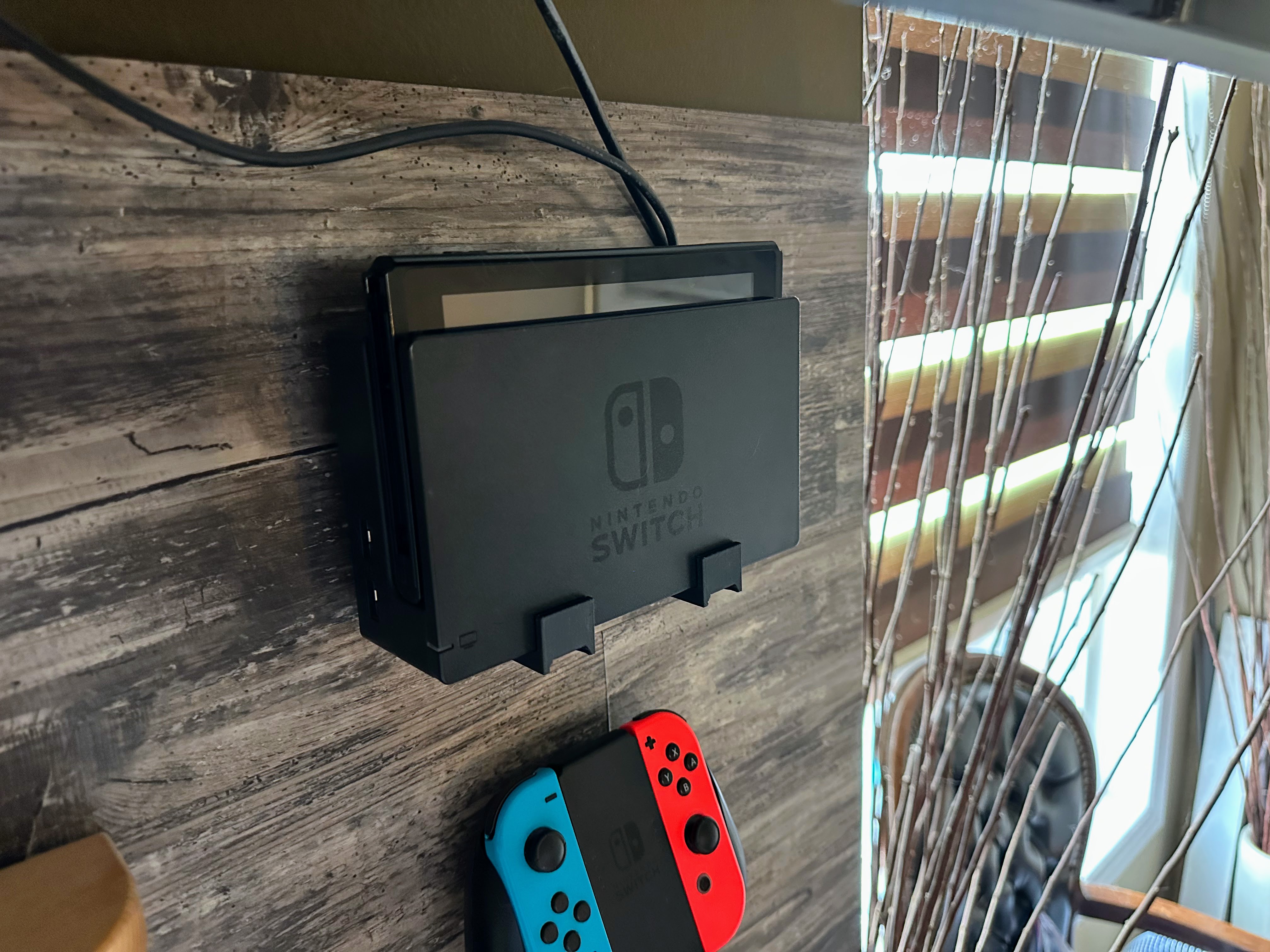Wall-Mount Brackets for Nintendo Switch Dock (Screw mount or 3M Commandstrip)