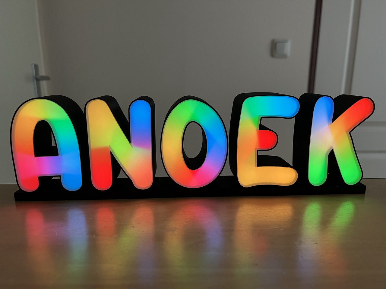 Glowing WLED or LED all alphabet letters and all numbers 8.5 cm high