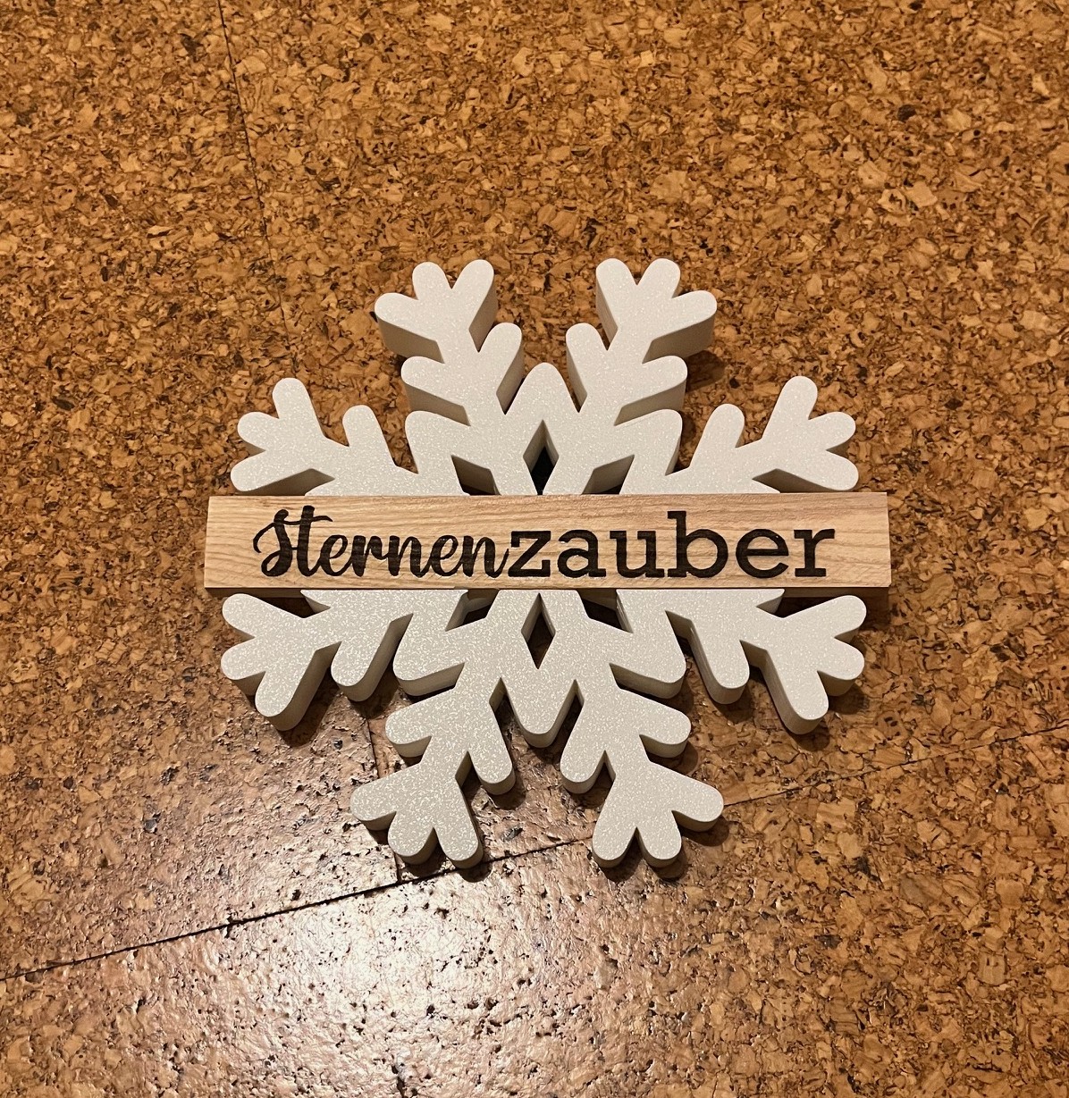 Schneeflocke mit Klötzchen Deko Winter