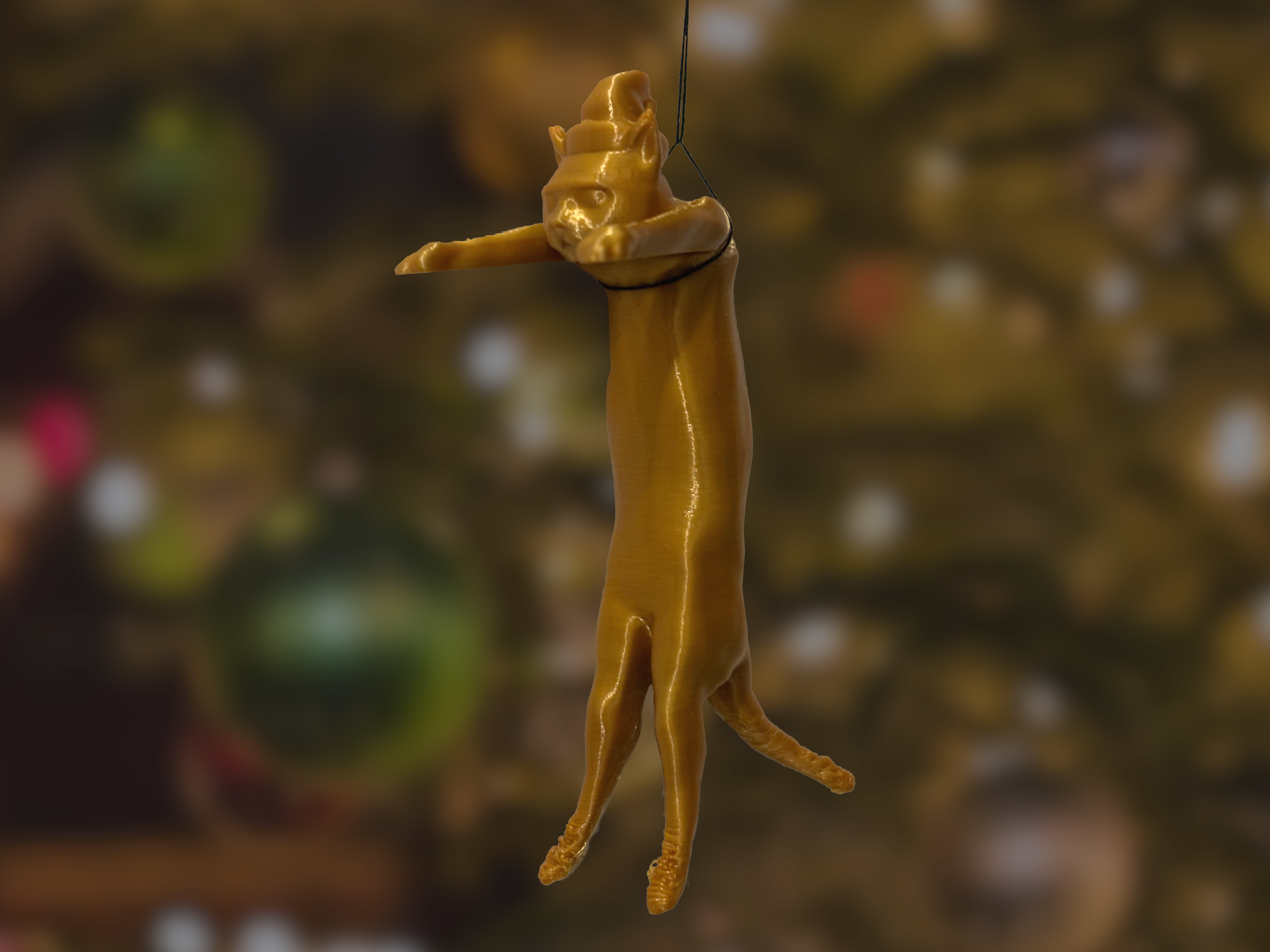 Carried / hanging (long) cat christmas tree decoration / ornament