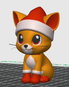 Cute Christmas Kitty Cat with Christmas Hat