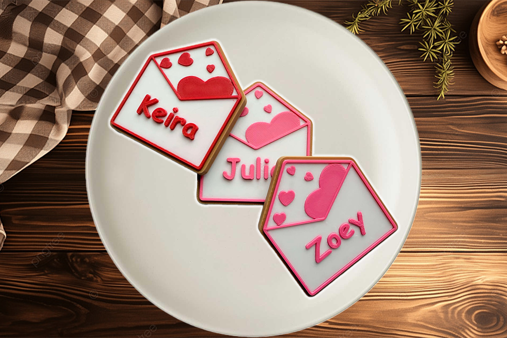 Valentine's Day Envelope Sugar Cookie Customizable