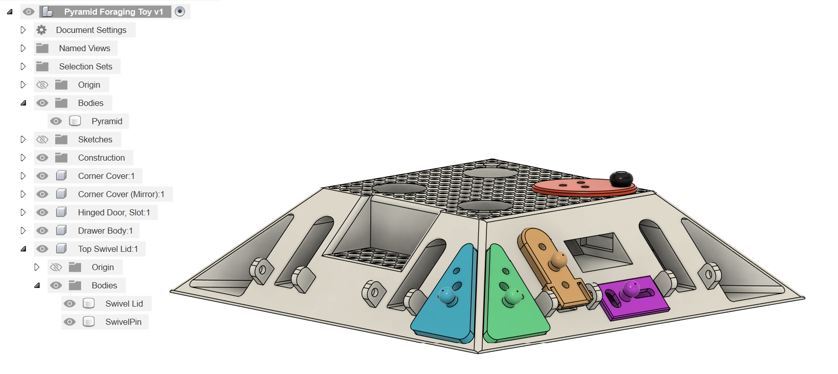 Pyramid Foraging Toy for Rats