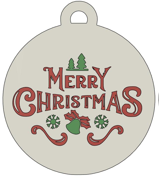 Multicolor Merry Christmas 2D Bauble 4 – Festive and Vibrant!