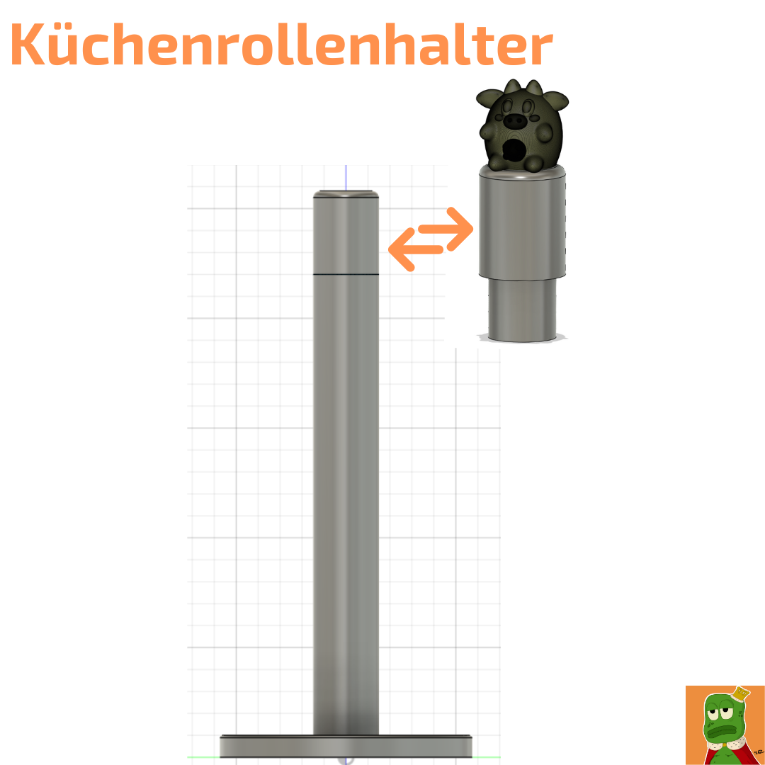 Küchenrollen / Kitchen Roll Halterung mit wechselbaren Top