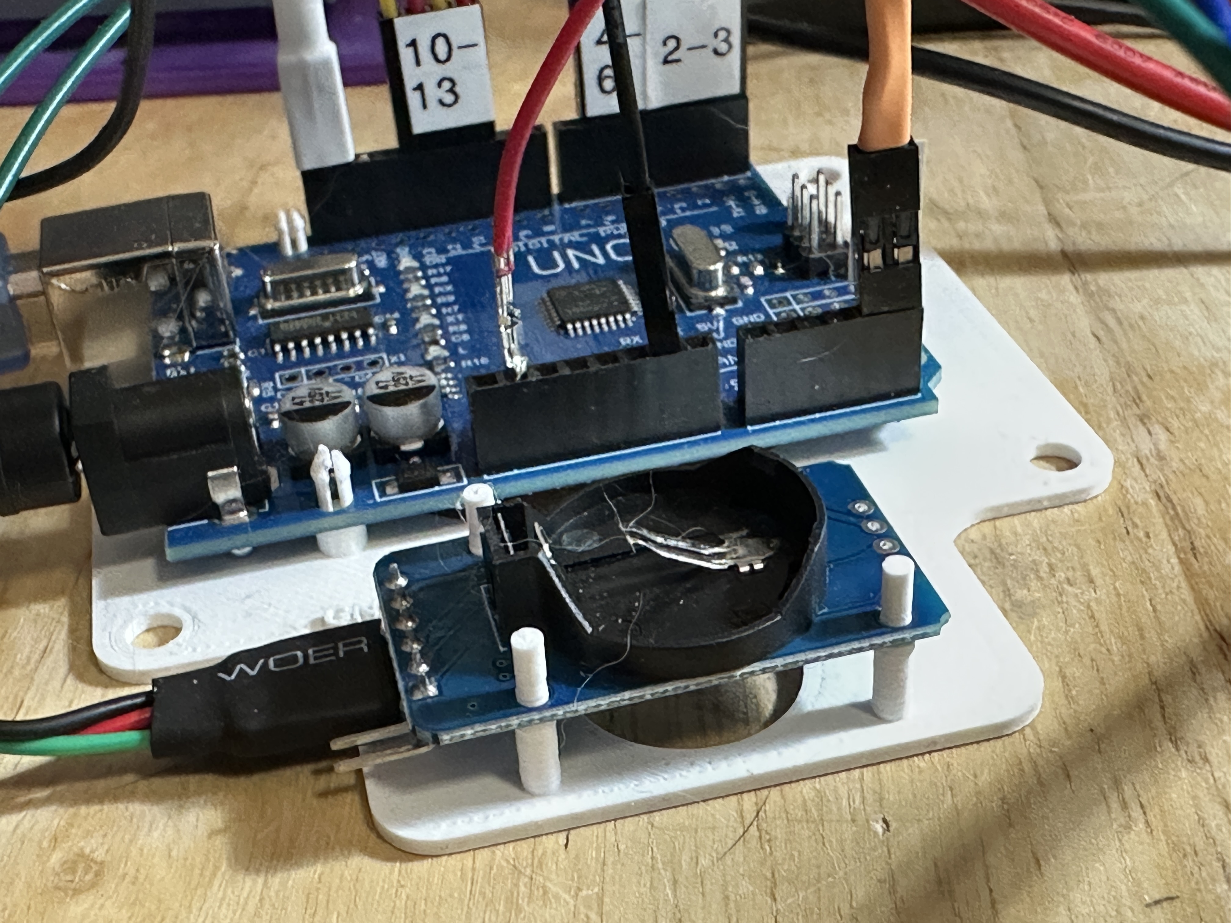 Arduino Uno and RTC Board Mount