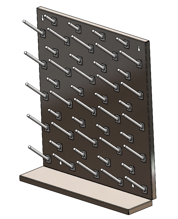 Laboratory Pegboard Drying Rack - Wall Mounted