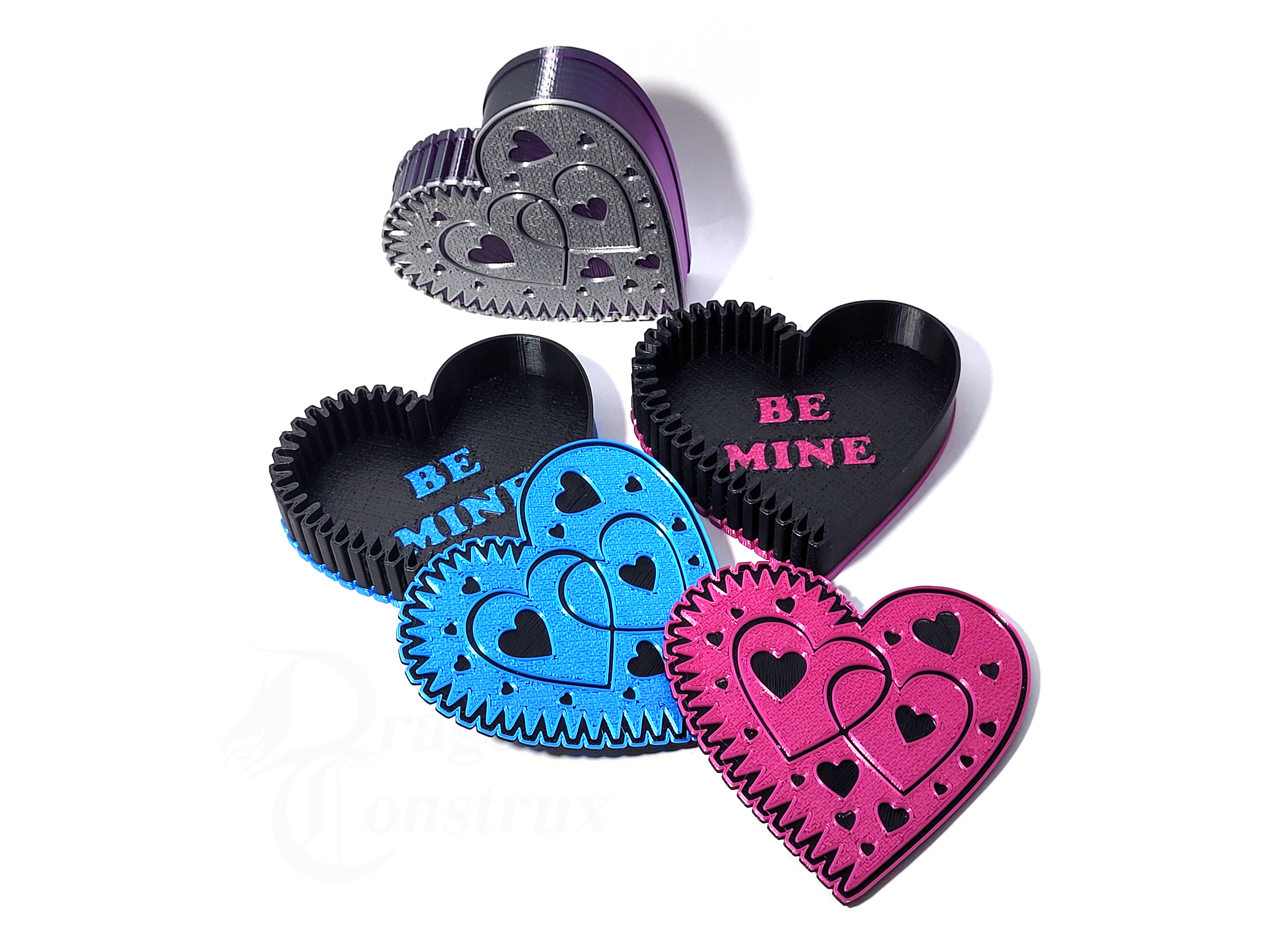 Sweetheart Box with Gear Tooth and Heart Design, Candy Valentine's Day Gift boxes